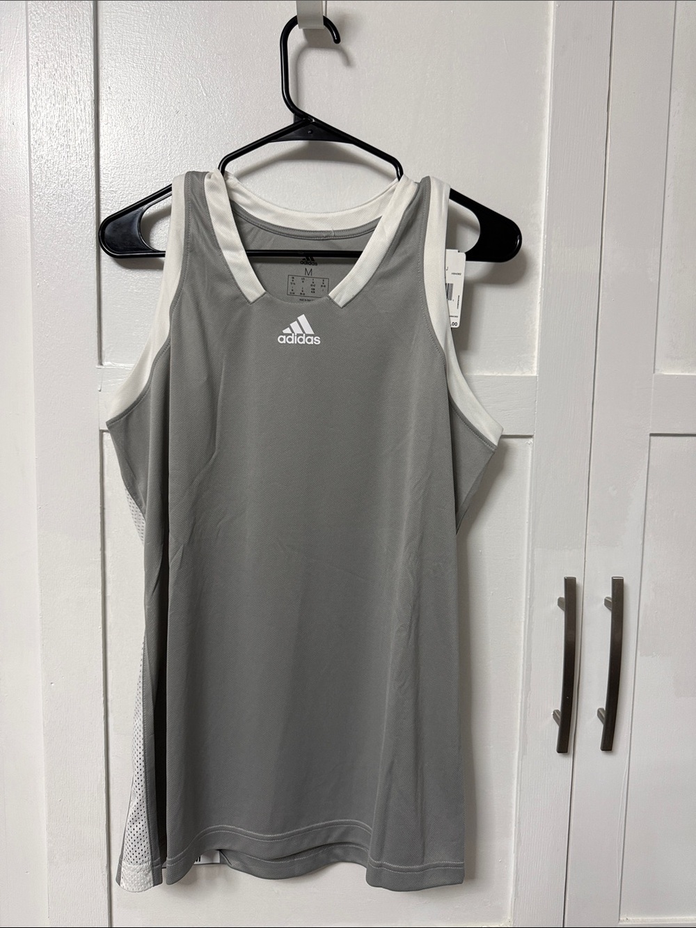 adidas Gray and White Performance Tank